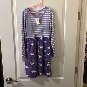 Purple unicorn dress with pockets